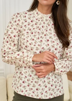 Clearance Motus Boutique Blouse Juliette BeigeBordeaux-BlouseJuliette