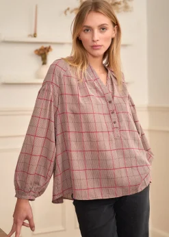 Shop Motus Boutique Blouse Manel MotifBordeaux-BlouseManel
