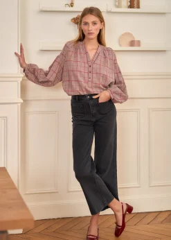 Shop Motus Boutique Blouse Manel MotifBordeaux-BlouseManel