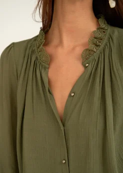 Outlet Motus Boutique Blouse Paola Kaki-BlousePaola
