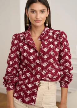 Shop Motus Boutique Blouse Solange BordeauxEcru-BlouseSolange