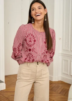 Discount Motus Boutique Blouse Ysaline VichyBordeaux-BlouseYsaline