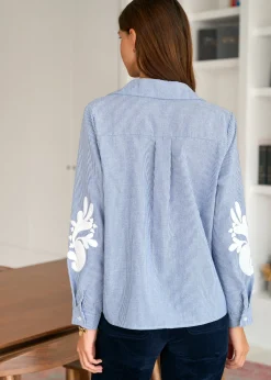 Best Sale Motus Boutique Chemise June BleuRayéBlanc-ChemiseJune