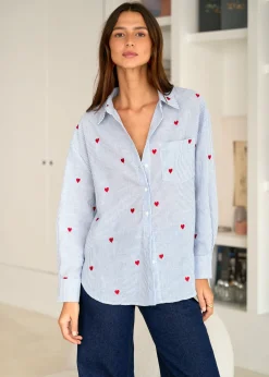 Online Motus Boutique Chemise Louisa BleuRayéBlanc-ChemiseLouisa
