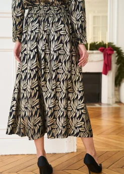 Outlet Motus Boutique Jupe Alice ImpriméDoréFondNoir-JupeAlice