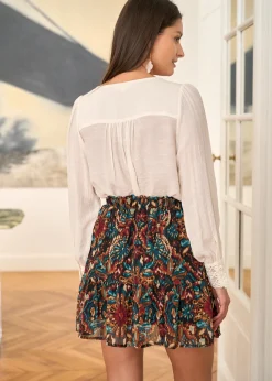 Store Motus Boutique Jupe Lou MotifCamelVertNoir-JupeLou