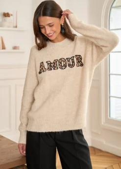 Sale Motus Boutique Pull Amour Beige-PullAmour
