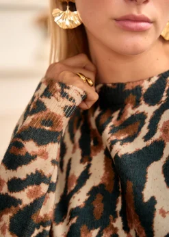 Fashion Motus Boutique Pull Isée AnimalFondEcru-PullIsée