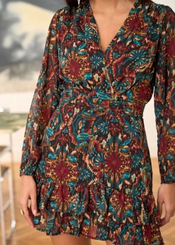 Shop Motus Boutique Robe Léa ImpriméFondNoir-RobeLéa