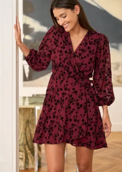 Fashion Motus Boutique Robe Mila FleuriBordeauxNoir-RobeMila