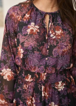 Hot Motus Boutique Robe Noela ImpriméFondNoir-RobeNoela