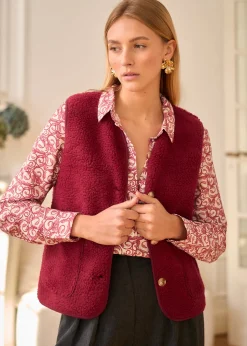 Shop Motus Boutique Veste Ayla Bordeaux-GiletAyla