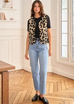 Discount Motus Boutique Veste Harris LéopardNoirBeige-GiletHarris