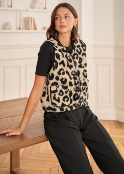 Discount Motus Boutique Veste Harris LéopardNoirBeige-GiletHarris